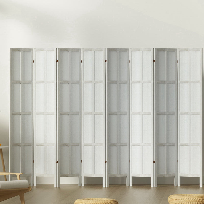 Artiss Jade Room Divider Screen Privacy Wood Dividers Stand 8 Panel White