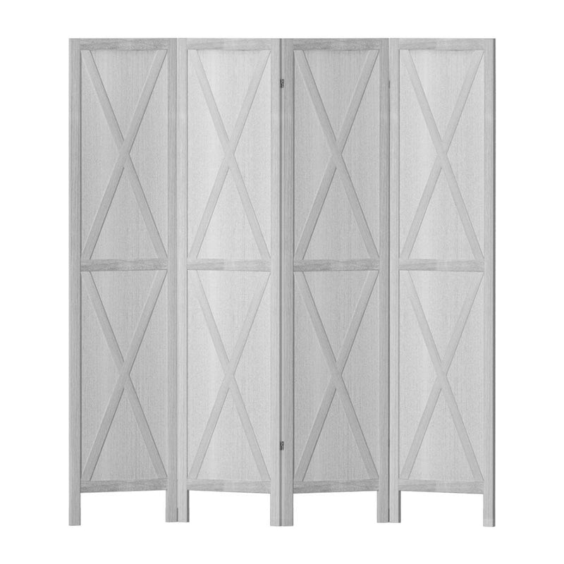 Artiss Silon Room Divider Screen Privacy Wood Dividers Stand 4 Panel White