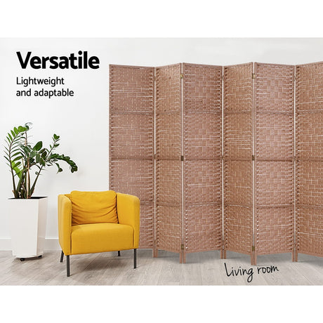 Artiss 8 Panel Room Divider Screen Privacy Timber Foldable Dividers Stand Natural