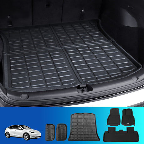 Weisshorn Car Rubber Floor Trunk Toolbox Cargo Mats for Tesla Model Y 2021-2023