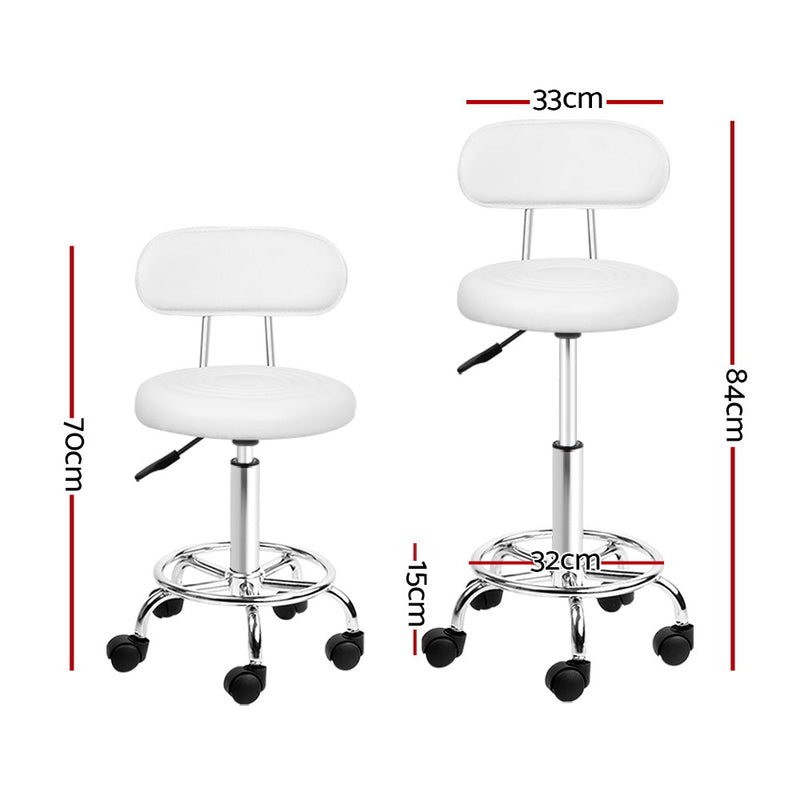 Artiss Salon Stool Swivel Barber Chair Backrest Hairdressing Hydraulic Height