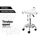 Artiss Saddle Salon Stool White PU Swivel Barber Hair Dress Chair Hydraulic Lift