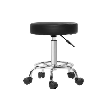 Artiss 2X Salon Stool Round Swivel Barber Hair Bar Stools Hydraulic Lift Black