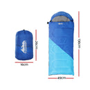 Weisshorn Sleeping Bag 136cm Kids Camping Hiking Winter Blue