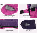 Weisshorn Sleeping Bag 136cm Kids Camping Hiking Winter Pink