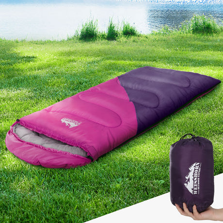 Weisshorn Sleeping Bag 136cm Kids Camping Hiking Winter Pink