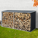 Giantz Log Storage Shed Galvanised Steel Outdoor Garden Firewood 3.5m³ Shelter