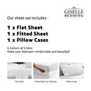 Giselle Bedding Double Charcoal 4pcs Bed Sheet Set Pillowcase Flat Sheet