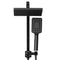 WELS 8 inch Rain Shower Head Square Wall Bathroom Arm Handheld Spray Bracket Rail Mat Black