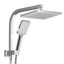 WELS 8 inch Rain Shower Head Square Wall Bathroom Arm Handheld Spray Bracket Rail Chrome