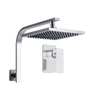 WELS 8 Rain Shower Head Set Bathroom Gooseneck Square Mixer Hand Held High Pressure"