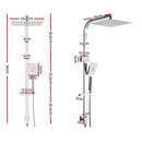 WELS 10 Rain Shower Head Set Bathroom Square Dual Heads Faucet High Pressure Hand Held"