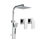 WELS 10 Rain Shower Head Set Bathroom Square Dual Heads Taps Hand Held High Pressure DIY"