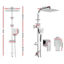 WELS 10 Rain Shower Head Set Bathroom Square Dual Heads Taps Hand Held High Pressure DIY"