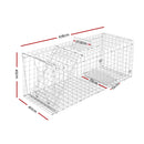 Humane Animal Trap Cage 108 x 40 x 45cm  - Silver