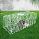 Humane Animal Trap Cage 150 x 50 x 53cm  - Silver