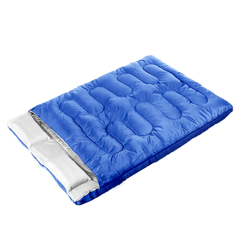 Mountview Sleeping Bag Double Bags Outdoor Camping Thermal 0â„ƒ-18â„ƒ Hiking Blue