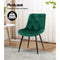 Artiss Starlyn Dining Chairs Kitchen Chairs Velvet Padded Seat Set of 2 Green