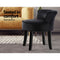 Artiss Velvet Vanity Stool Backrest Stools Dressing Table Chair Makeup Bedroom Black