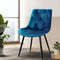 Artiss Starlyn Dining Chairs Kitchen Chairs Velvet Padded Seat Set of 2 Blue