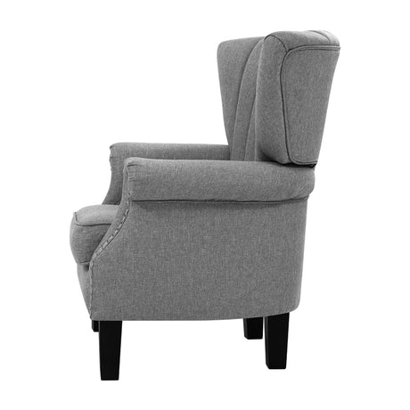 Artiss Upholstered Fabric Armchair Accent Tub Chairs Modern seat Sofa Lounge Grey