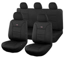 Seat Covers for TOYOTA HIACE CREW VAN LWB 02/2019 -ON 2 ROWS SHARKSKIN BLACK