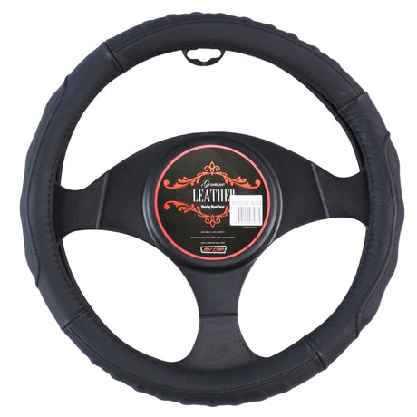 Kentucky Steering Wheel Cover - Black [Leather]