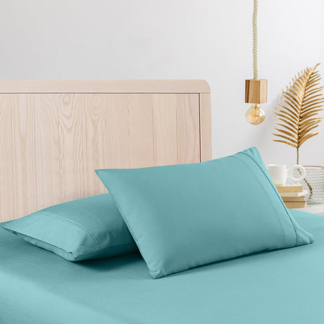 Casa Decor 2000 Thread Count Bamboo Cooling Sheet Set Ultra Soft Bedding - Double - Aqua