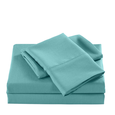 Casa Decor 2000 Thread Count Bamboo Cooling Sheet Set Ultra Soft Bedding - Double - Aqua