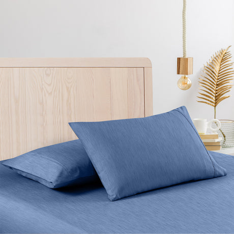 Casa Decor 2000 Thread Count Bamboo Cooling Sheet Set Ultra Soft Bedding - Double - Denim