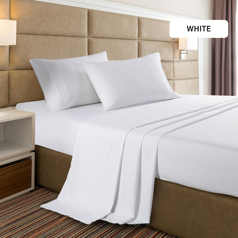 Casa Decor 2000 Thread Count Bamboo Cooling Sheet Set Ultra Soft Bedding - Queen - White