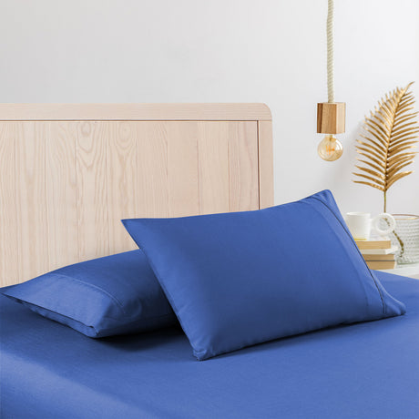 Casa Decor 2000 Thread Count Bamboo Cooling Sheet Set Ultra Soft Bedding - Single - Royal Blue