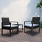 Arcadia Furniture Outdoor 3 Piece Wicker Rattan Patio Set Garden Patio Home - Black and Grey