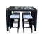 Arcadia Furniture Outdoor 5 Piece Bar Table Set Rattan and Cushions Patio Dining - Black and Grey