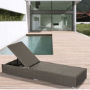 Arcadia Furniture Outdoor 3 Piece Sunlounge Set Rattan Garden Day Bed Lounger - Oatmeal and Grey