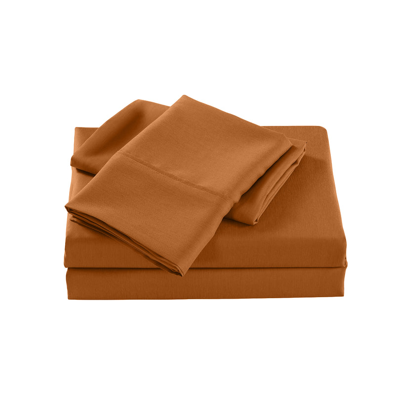 Royal Comfort 2000 Thread Count Bamboo Cooling Sheet Set Ultra Soft Bedding - Queen - Rust