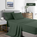 Royal Comfort 2000 Thread Count Bamboo Cooling Sheet Set Ultra Soft Bedding - Queen - Olive