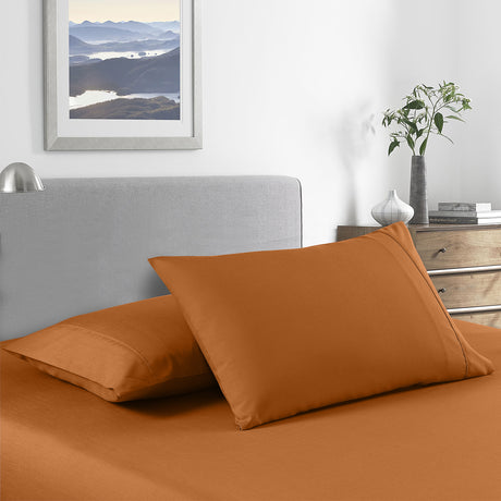 Royal Comfort 2000 Thread Count Bamboo Cooling Sheet Set Ultra Soft Bedding - King - Rust