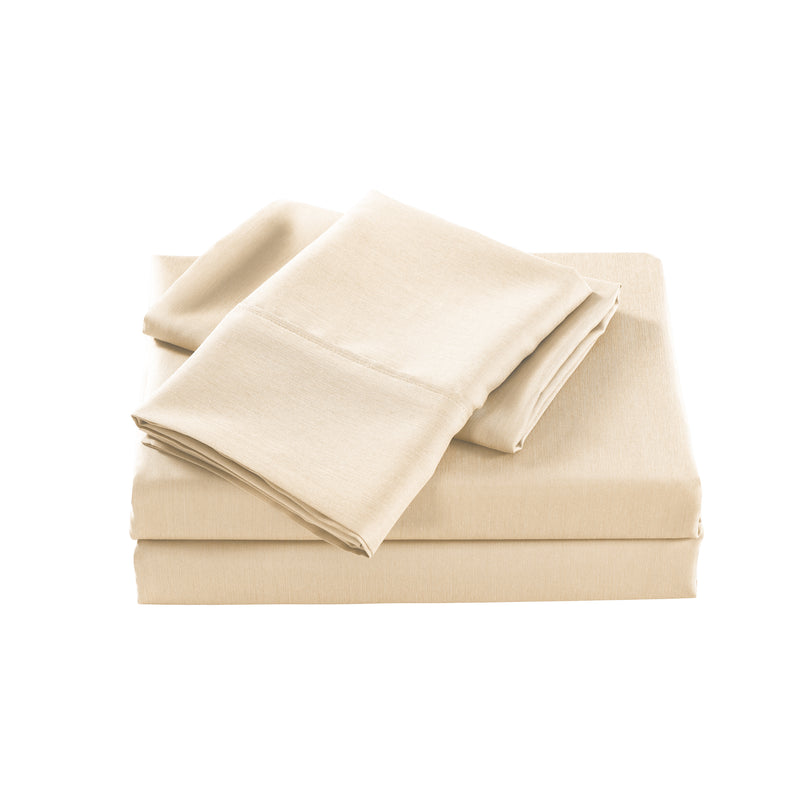 Casa Decor 2000 Thread Count Bamboo Cooling Sheet Set Ultra Soft Bedding - Single - Oatmeal