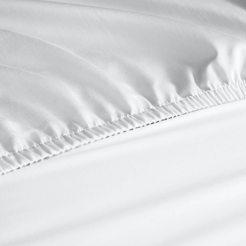 Royal Comfort 1200 Thread Count Fitted Sheet Cotton Blend Ultra Soft Bedding - Queen - White