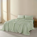 Royal Comfort Flax Linen Blend Sheet Set Bedding Luxury Breathable Ultra Soft - King - Sage Green