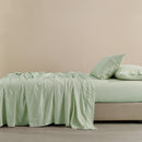 Royal Comfort Flax Linen Blend Sheet Set Bedding Luxury Breathable Ultra Soft - King - Sage Green