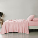 Royal Comfort 100% Jersey Cotton 4 Piece Sheet Set - Queen - Pink Marle