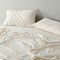 Royal Comfort Stripes Linen Blend Sheet Set Bedding Luxury Breathable Ultra Soft - Queen - Beige