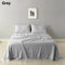 Royal Comfort Stripes Linen Blend Sheet Set Bedding Luxury Breathable Ultra Soft - Queen - Grey