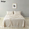 Royal Comfort Stripes Linen Blend Sheet Set Bedding Luxury Breathable Ultra Soft - King - Beige