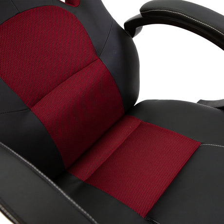 Milano Adjustable Ergonomic Racing Chair Computer Executive Chair Red Black