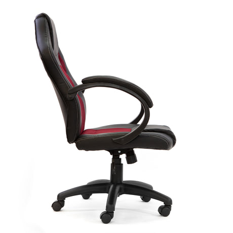 Milano Adjustable Ergonomic Racing Chair Computer Executive Chair Red Black