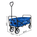 Havana Outdoors Collapsible Beach Trolley Garden Cart Foldable Picnic Navy