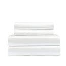 Royal Comfort Satin Sheet Set 4 Piece Fitted Flat Sheet Pillowcases  - Queen - White